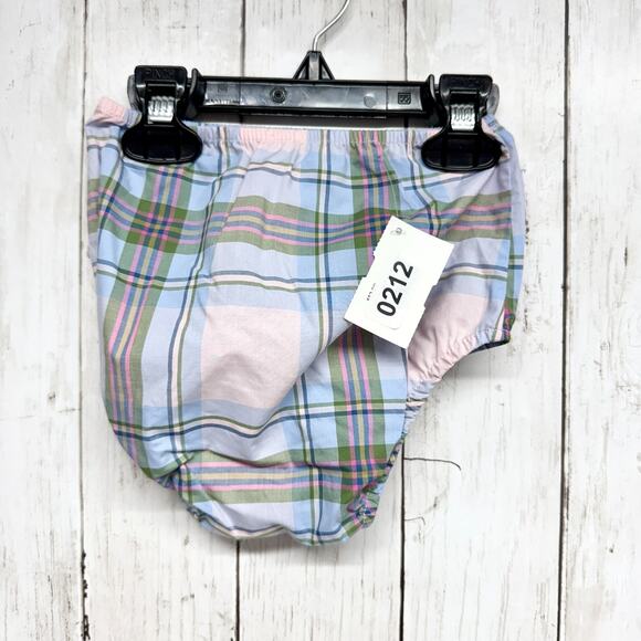 Hill House Bloomer Baby One Size Nap Bloomer Spring Plaid Blue Pink Green NWOT - Picture 1 of 2